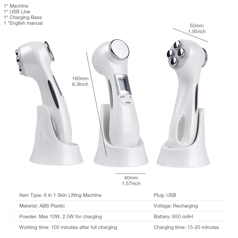 6-in-1 LED Skin Massage Beauty Device