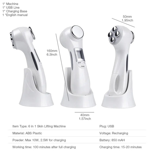 6-in-1 LED Skin Massage Beauty Device