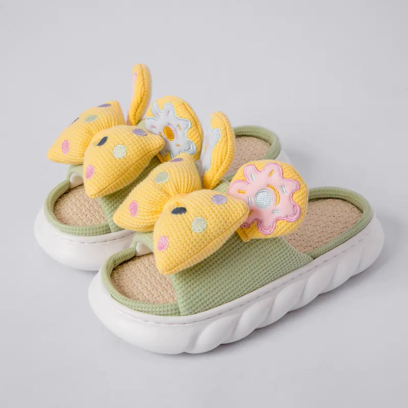 Elegant Anti-Skid Linen House Shoes for Women