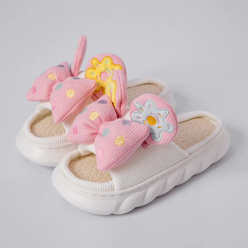 Elegant Anti-Skid Linen House Shoes for Women