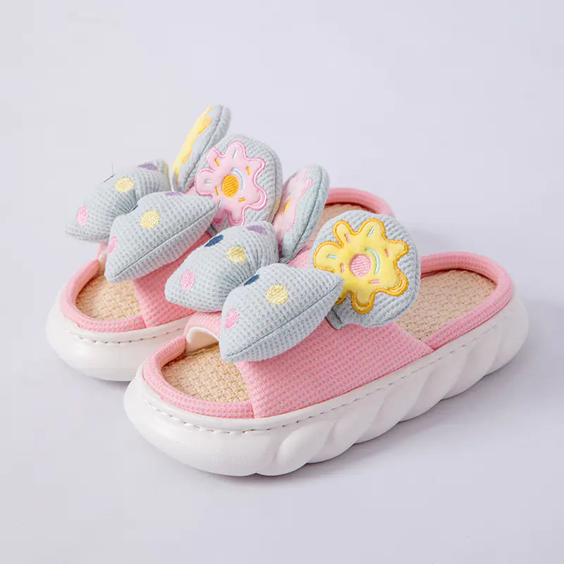 Elegant Anti-Skid Linen House Shoes for Women